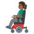 👨🏾‍🦼 man in motorized wheelchair: medium-dark skin tone display on Google